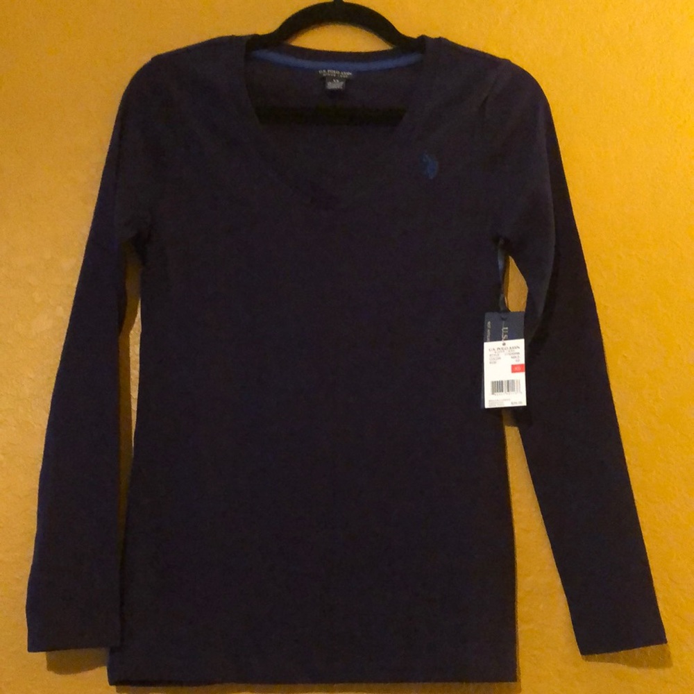 NWT U.S. POLO ASSN long sleeve top size xs 💯 percent cotton